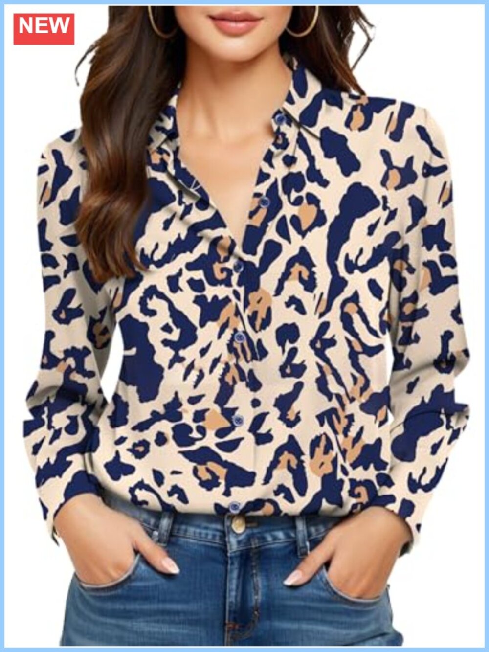 Non-Iron Wrinkle-Free Women's Long Sleeve Button Down Blouse